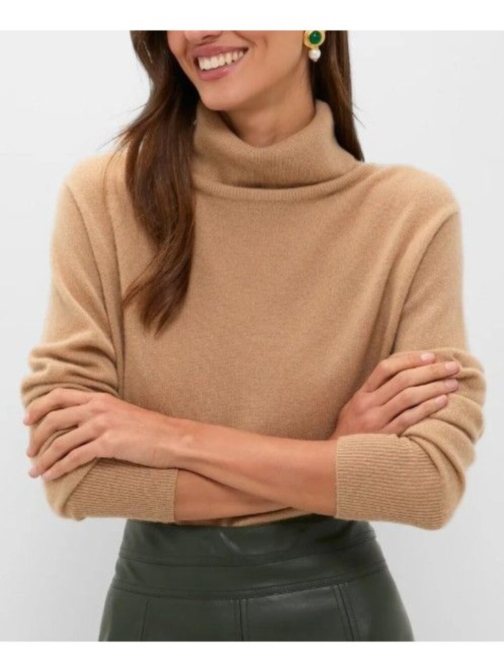 Tuckernuck Cashmere Turtleneck Sweater in Camel Size Medium
